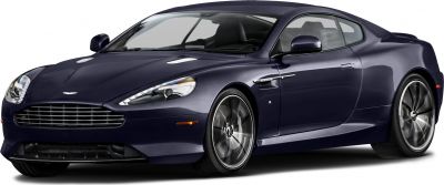 Front and side view of a luxury sports coupe with aerodynamic body and sporty alloy wheels.