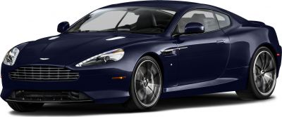 Front-side view of a sleek luxury coupe with aerodynamic styling and distinctive grille