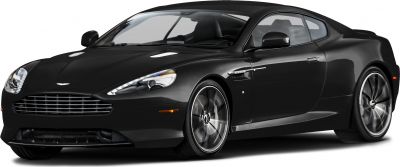 Black coupe with aerodynamic body and modern alloy wheels