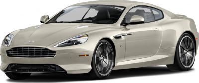 Front side view of luxury coupe with aerodynamic design and alloy wheels