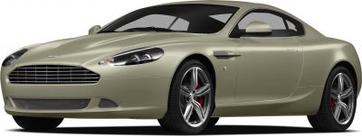 Front side view of sleek coupe with distinctive grille and alloy wheels