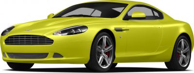 Bright yellow luxury coupe with sleek headlights and chrome wheels