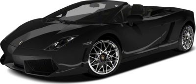 Black convertible sports car with angular front and alloy wheels
