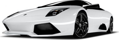 Low front view with sharp headlights and side air intakes
