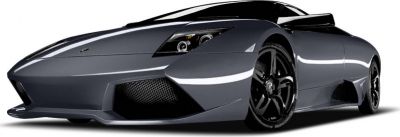 Sharp angular front with prominent air intakes and black alloy wheels