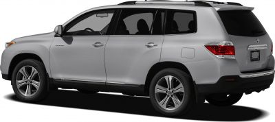 Side and rear angle of mid-size SUV with alloy wheels and tinted windows
