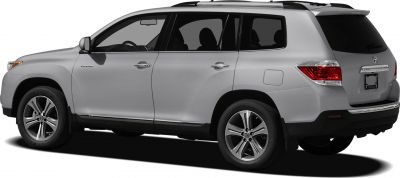 Side and rear views of silver SUV with alloy wheels and roof rails