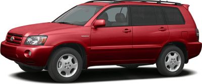 Red mid-size SUV with side profile and alloy wheels