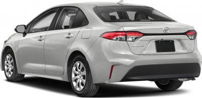 Rear sedan view with modern tail lights and aerodynamic body