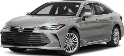 Front and side of modern sedan with sharp headlights and large grille