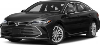Front view of modern sedan with LED headlights and alloy wheels