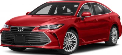 Red sedan front view with sharp headlights and chrome grille