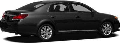 Side profile of a black sedan with alloy wheels and four doors
