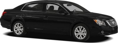 Side profile of a black luxury sedan with chrome grille and alloy wheels