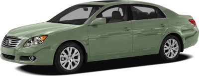 Side and front view of a green mid-size sedan