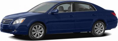 Side profile of blue sedan with alloy wheels.