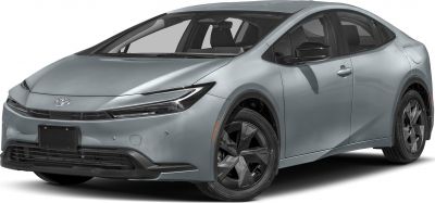 Aerodynamic front design with narrow LED headlights and silver finish