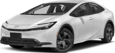 Sleek hybrid sedan with LED headlights and aerodynamic wheels