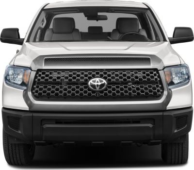 Truck front view with hexagonal grille and rectangular headlights