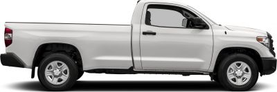 Side view showing regular cab and long bed configuration