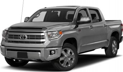 Front and side view of pickup truck with chrome grille and alloy wheels