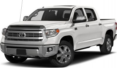 Front and side view of full-size pickup with chrome grille and polished wheels