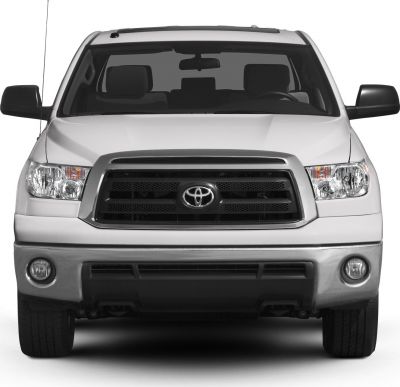 Front view of pickup with grille, headlights, and bumper