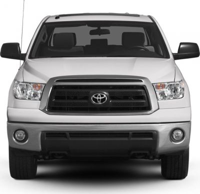 Front view with grille and headlights of 2010 pickup truck