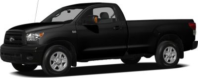 Black regular cab pickup truck with extended bed
