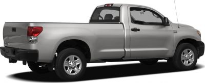 Side profile of double cab pickup with extended cargo bed