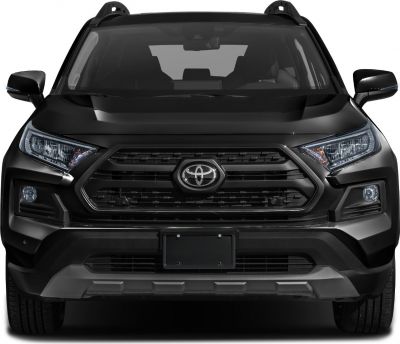 Bold grille and sharp headlights in a front SUV view