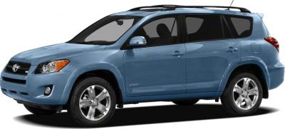Side view of blue mid-size SUV with alloy wheels.