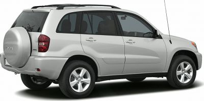 Silver 3-door SUV rear side view with spare wheel and roof rails