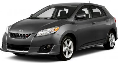 Sporty hatchback front side view with alloy wheels and fog lights
