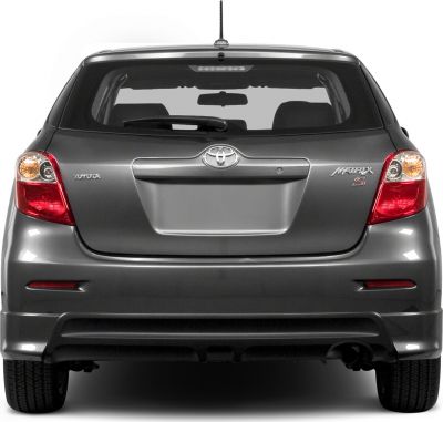 Rear view of hatchback with distinct taillights and bumper