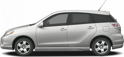 Side profile of compact hatchback with alloy wheels and rear roof spoiler