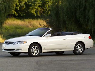 White two-door convertible with alloy wheels and sleek design