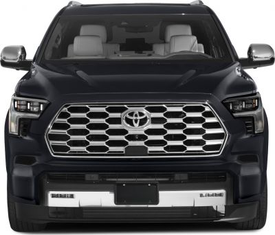 Front view with hexagonal grille and LED headlights