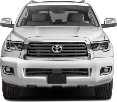 Front grille and headlights of large SUV with chrome accents