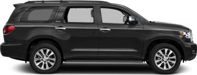 Side profile view with 18-inch alloy wheels and roof rails.