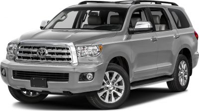 Large SUV with chrome grille and alloy wheels