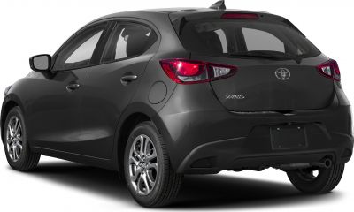 Rear and side view of hatchback with distinct taillights and sleek body