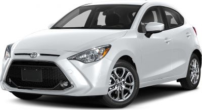 White compact hatchback with hexagonal grille and modern headlights
