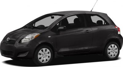 Compact hatchback side profile with visible doors and wheels