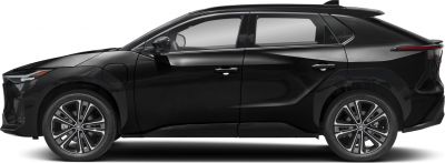 Side profile of electric SUV with sharp body lines and alloy wheels