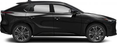 Side profile of sleek black electric SUV with modern alloy wheels
