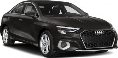 Front and side profile with sharp headlights and hexagonal grille