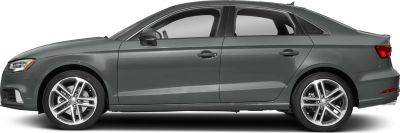 Side profile of sedan with alloy wheels