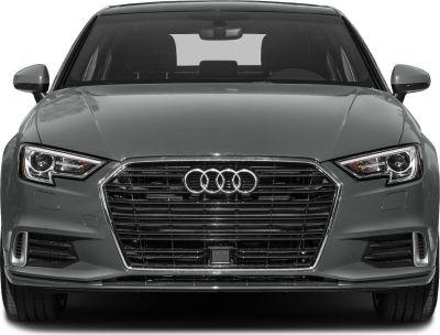 Front grille with LED headlights of a modern sedan