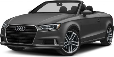 Front-side view of convertible with sleek headlights and alloy wheels